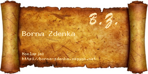 Borna Zdenka névjegykártya